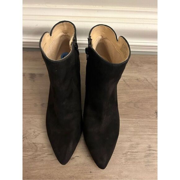 Jessica Simpson Suede almond toe kitten heel booties 6.5 black - Picture 2 of 9